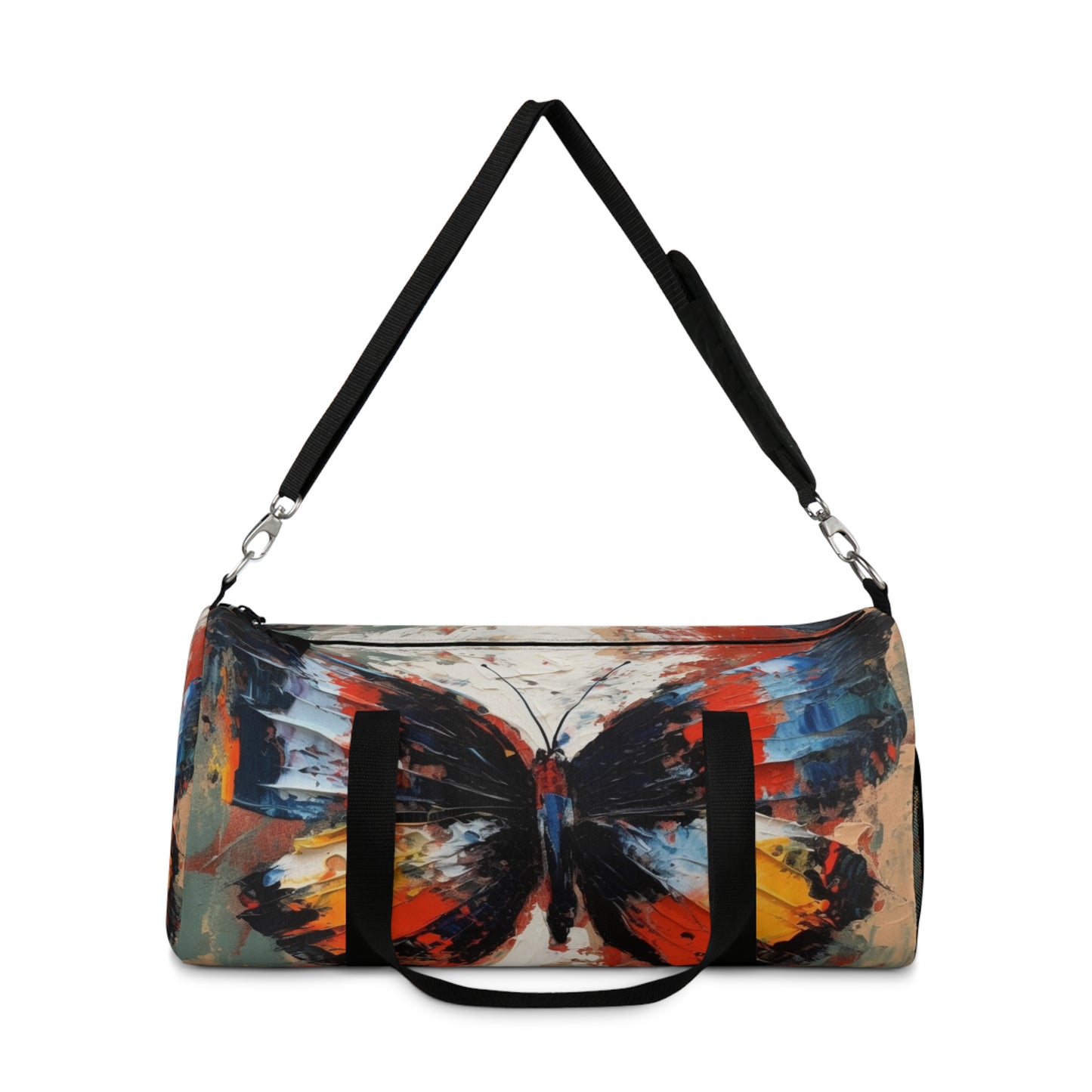 Duffel Bag with Bauhaus-Inspired Butterfly Drawing: A Harmonious Blend of Art and Functionality