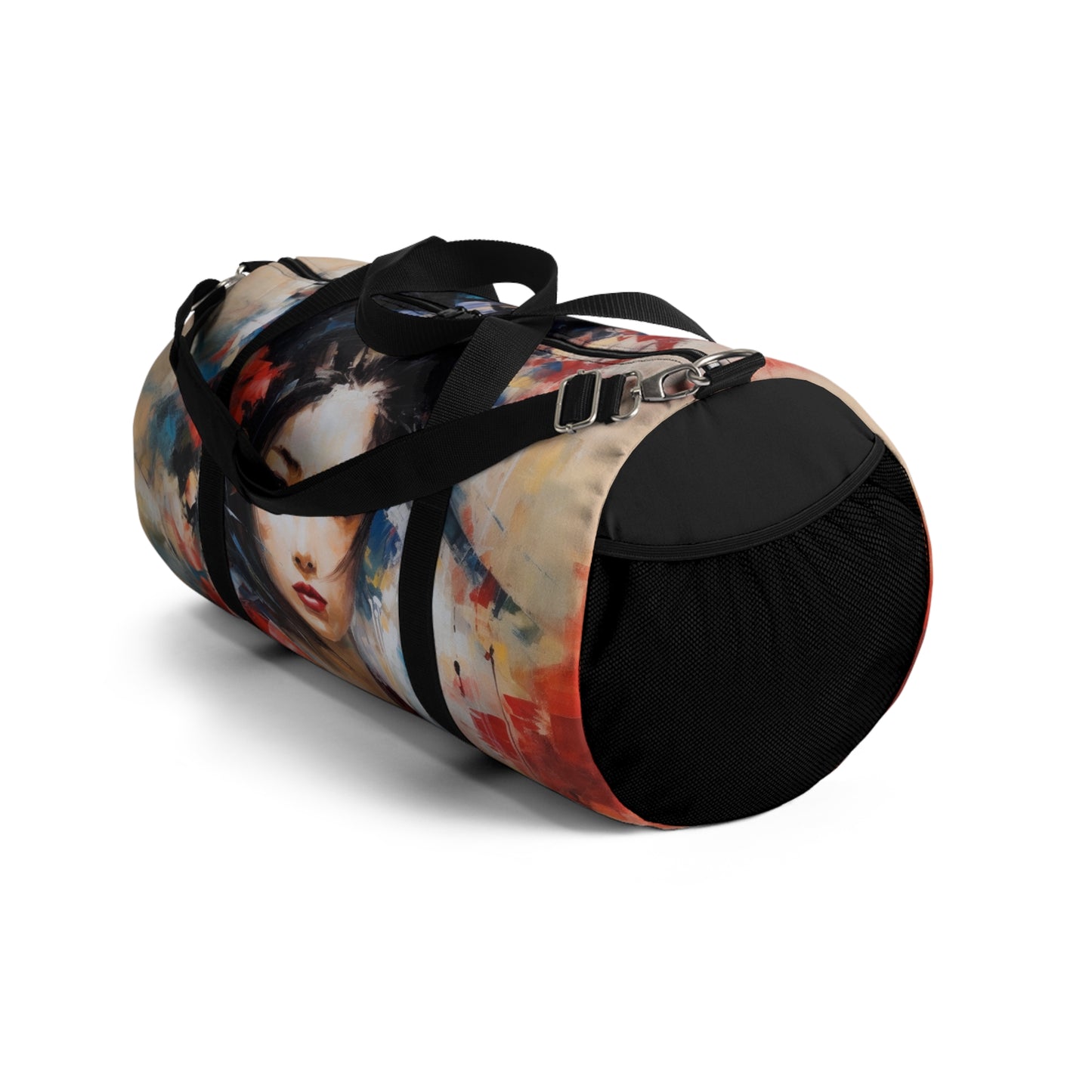 Abstract Geisha Art Duffel Bag: Captivating Brushstrokes in a Japanese Aesthetic