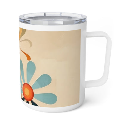 Modern Nostalgia: Midcentury Modern Design Meets Flower Drawings on Insulated Mug