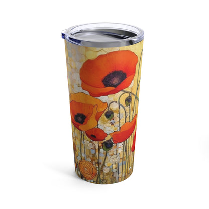 Elevate Your Sip: Tumbler Adorned with Gustav Klimt's Poppies