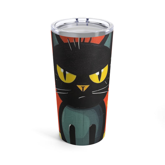 Fashionably Retro Feline: Midcentury Modern Tumbler with a Vintage Cat-Inspired Flair