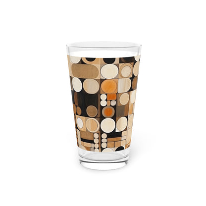 Geometric Simplicity: Earthy Grid Pint Glass