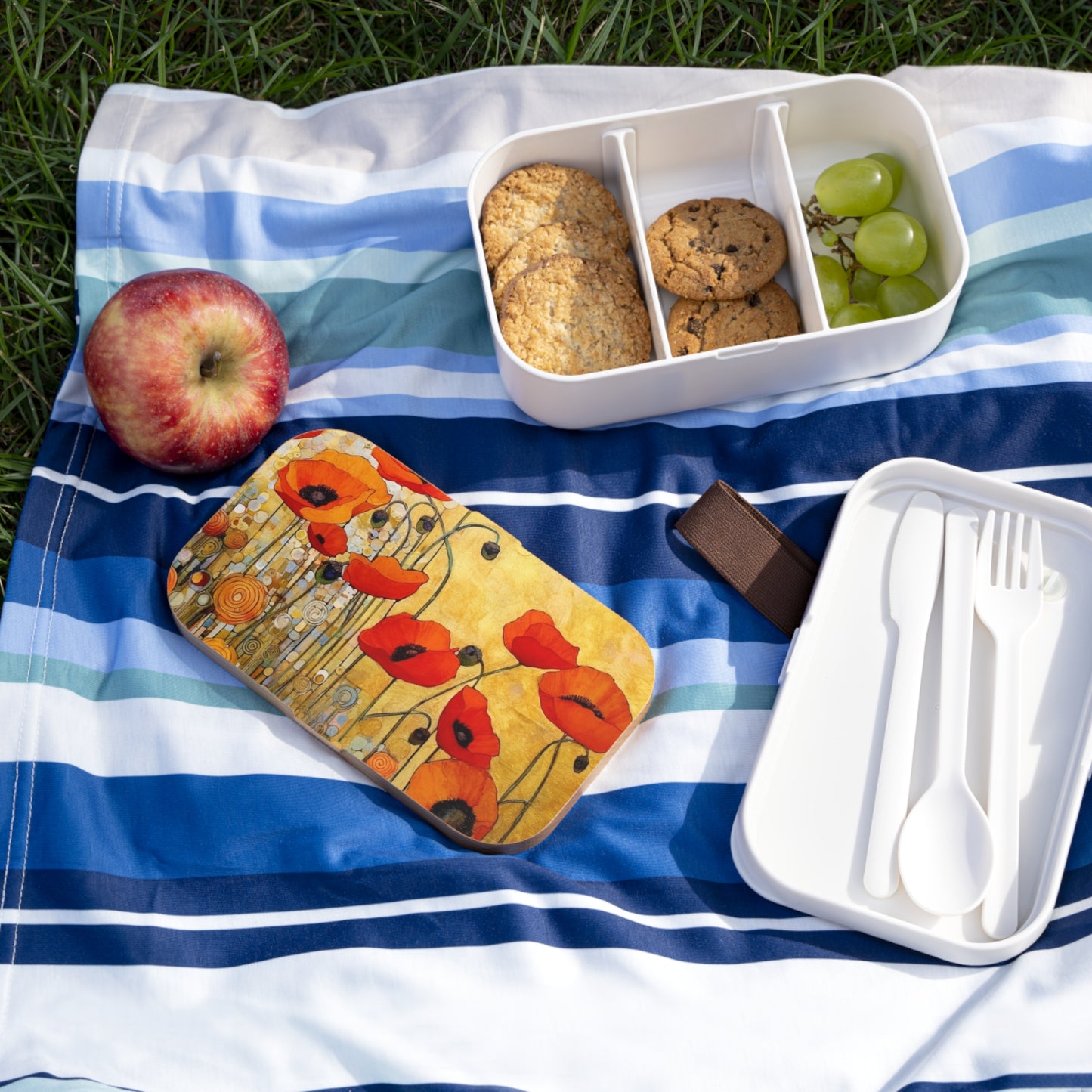 Bento Box Adorned with Gustav Klimt's Poppies