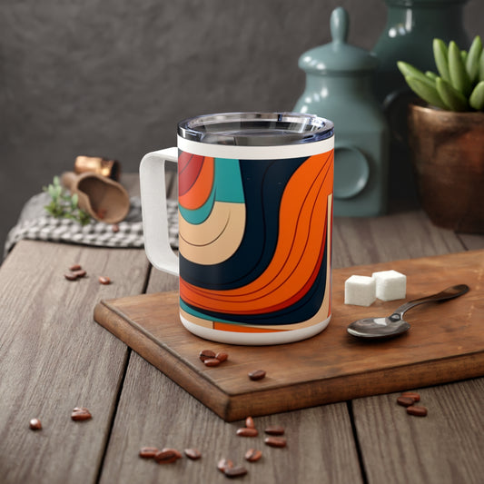 Midcentury Abstractions: Abstract-Inspired Insulated Coffee Mug for Atomic Age Design