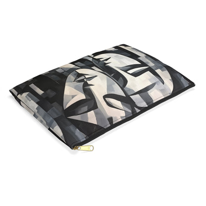 Abstract Oil Paint Accessory Pouch: Cubist Artistry in a Portable Masterpiece