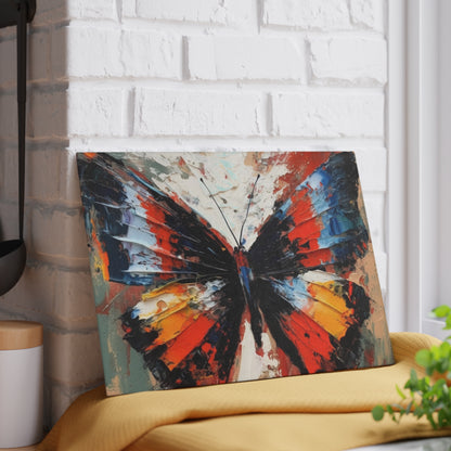 Glass Cutting Board with Bauhaus-Inspired Butterfly Drawing: A Harmonious Blend of Art and Functionality