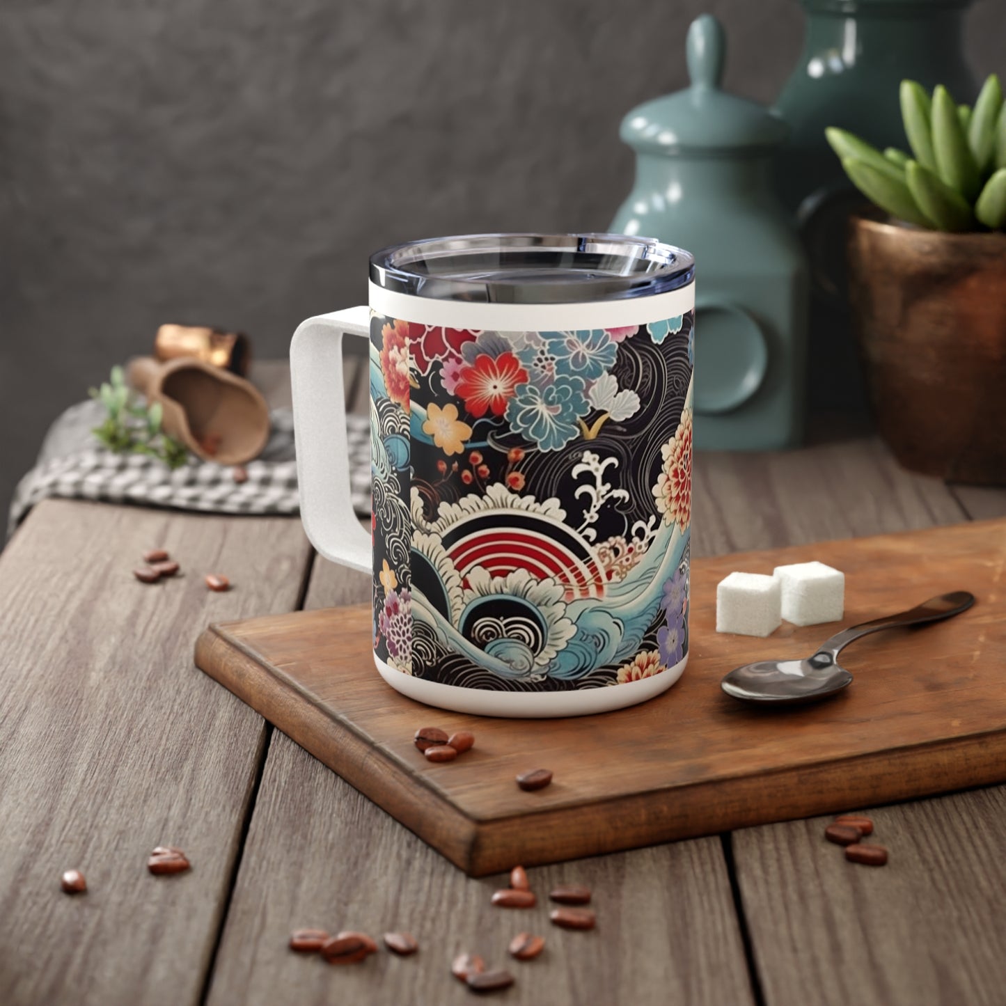 Kimono-Inspired Beauty: Kimono Insulated Coffee Mug