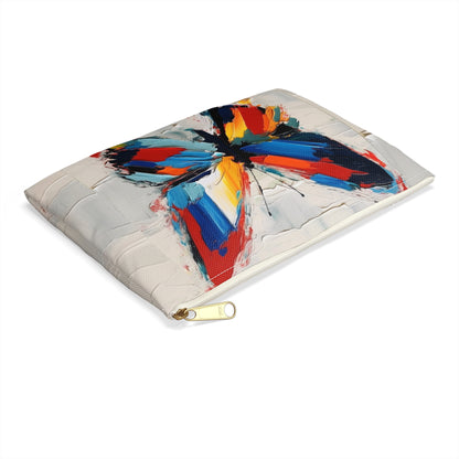 Abstract Accessory Pouch for Art Lovers: Butterfly-Inspired Delight