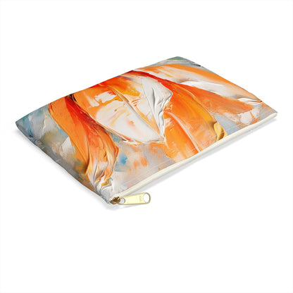 Accessory Pouch with Vibrant Orange Tulip: Embrace the Beauty of Nature