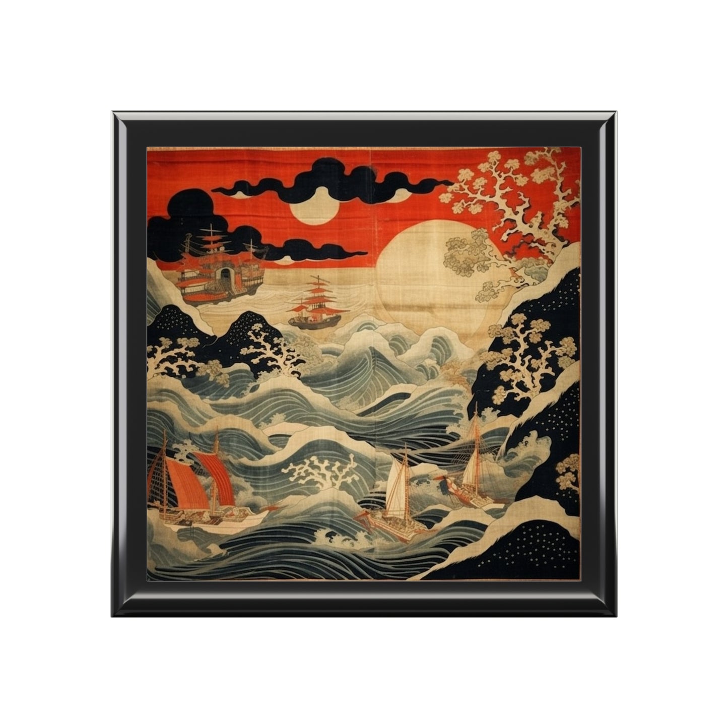 Artistic Fusion - Where Japanese Tapestry Meets the Perfect Jewelry Box