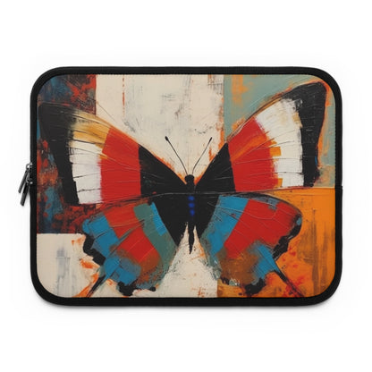 Bauhaus-Inspired Butterfly Symphony: Laptop Sleeve with Vibrant Colors and Intricate Details