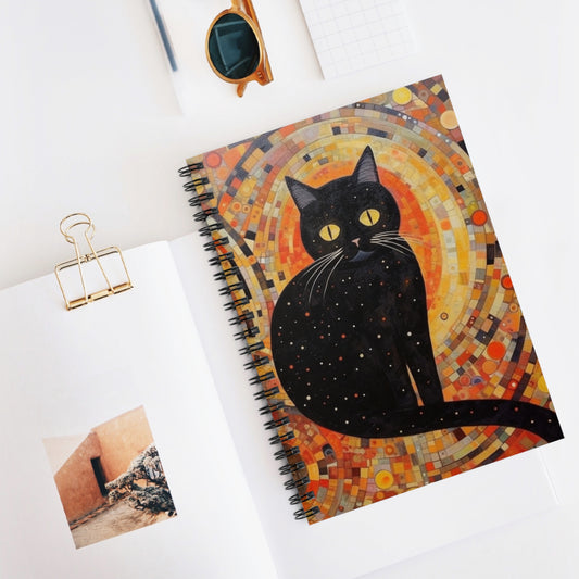 Artistic Cats Spiral Notebook: A Stylish Tribute to Gustav Klimt's Feline Inspirations