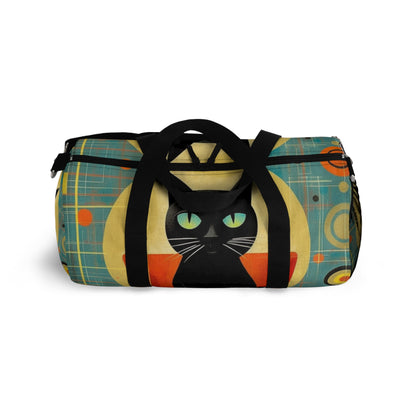 Abstract Cat Expressions: Modern Art-Inspired Midcentury Modern Duffel bag with Timeless Atomic Age Design