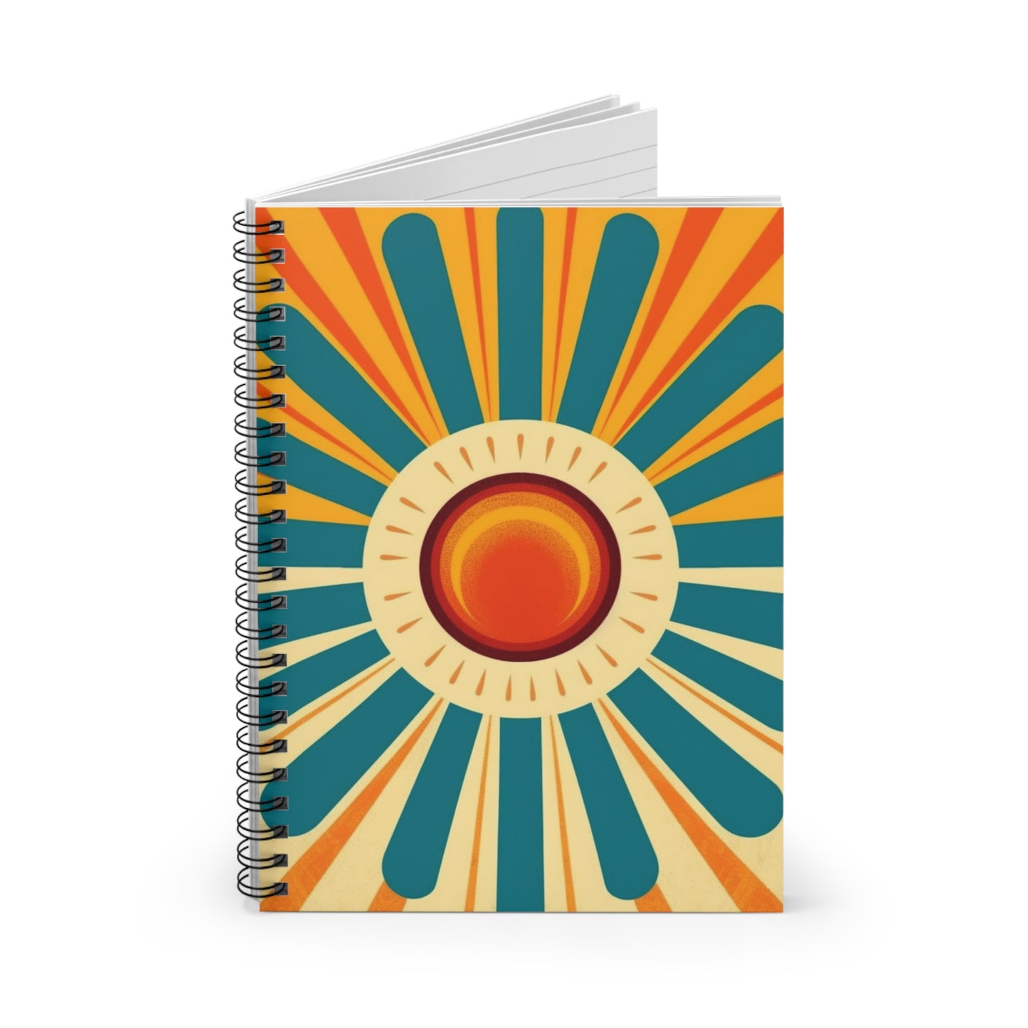 Atomic Age Sunshine: Midcentury Modern Sun Spiral Notebook