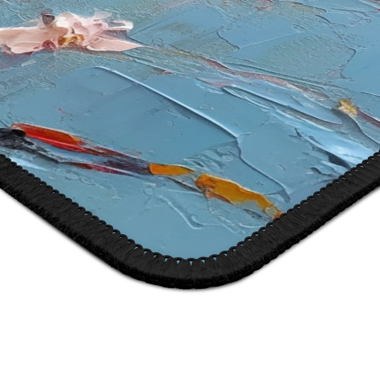 Abstract Backgrounds Gaming Mouse Pad: Tranquil Hues and Cherry Blossom Charm