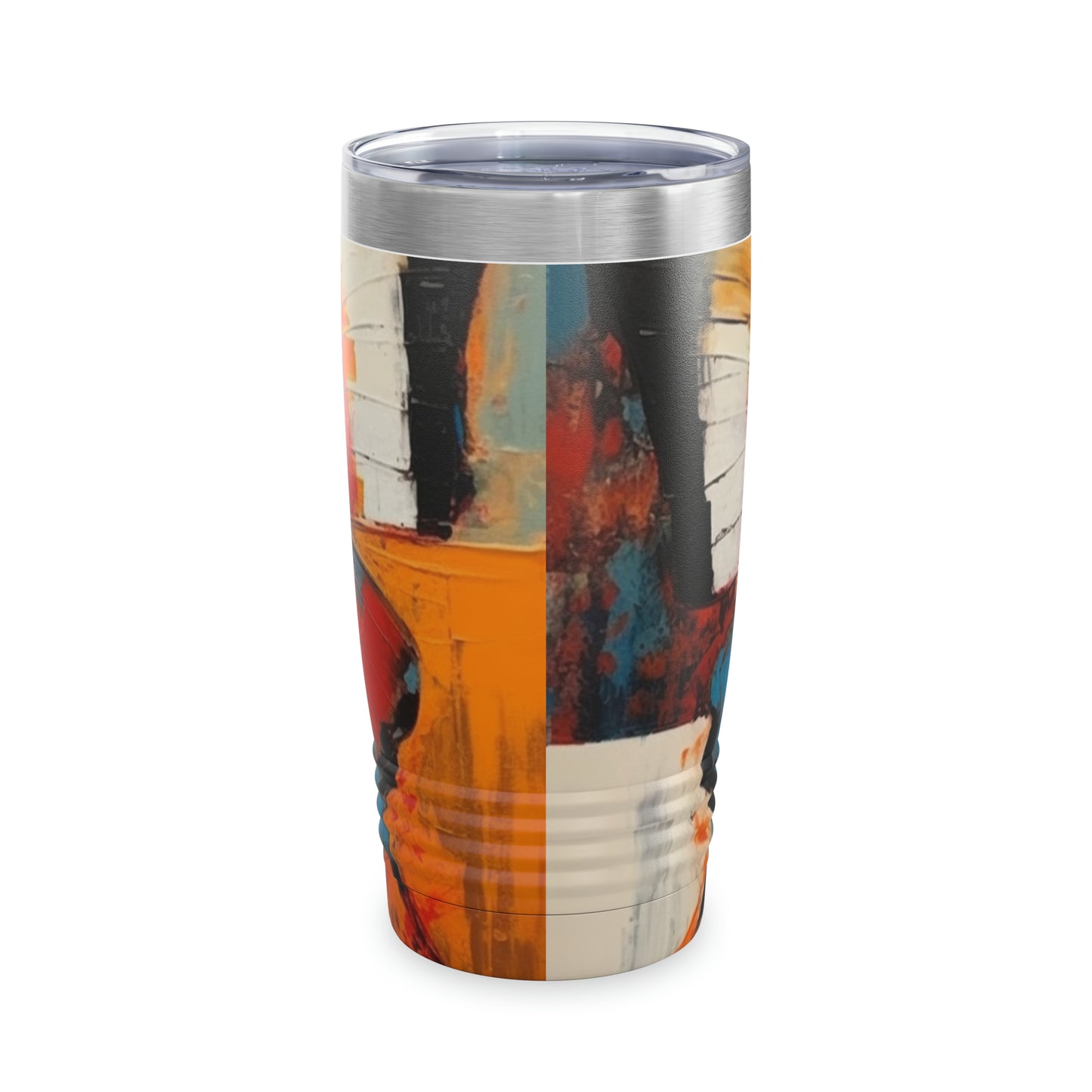 Bauhaus-Inspired Butterfly Symphony: Tumbler with Vibrant Colors and Intricate Details