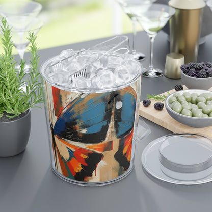 Abstract Butterfly Paradise: Ice Bucket with Tongs for Nature and Art Lovers