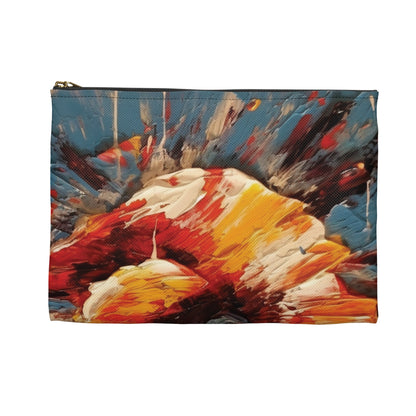 Poppy Symphony: Accessory Pouch with Abstract Floral Artwork