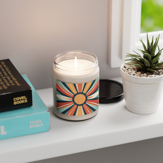 Chic Starburst Simplicity: Minimalist Home Decor Soy Candle in Candy Colors