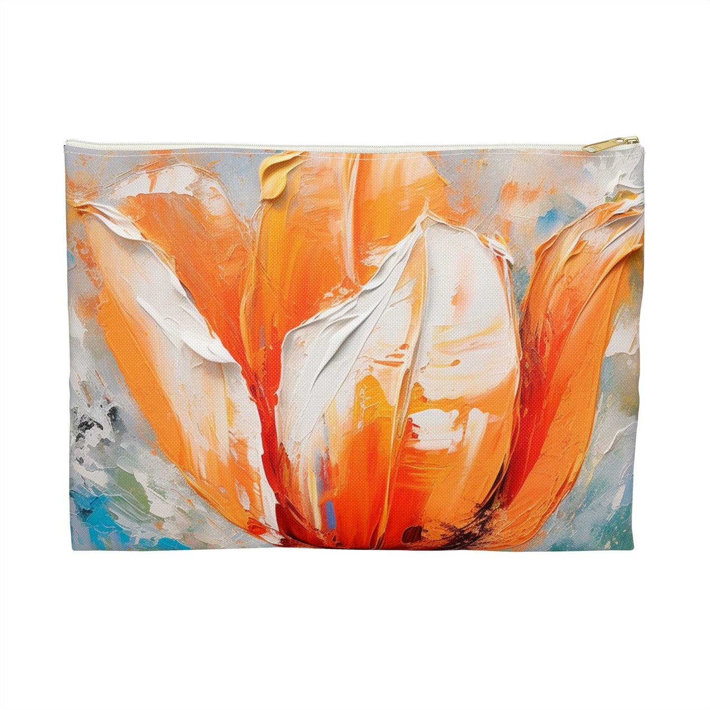 Accessory Pouch with Vibrant Orange Tulip: Embrace the Beauty of Nature