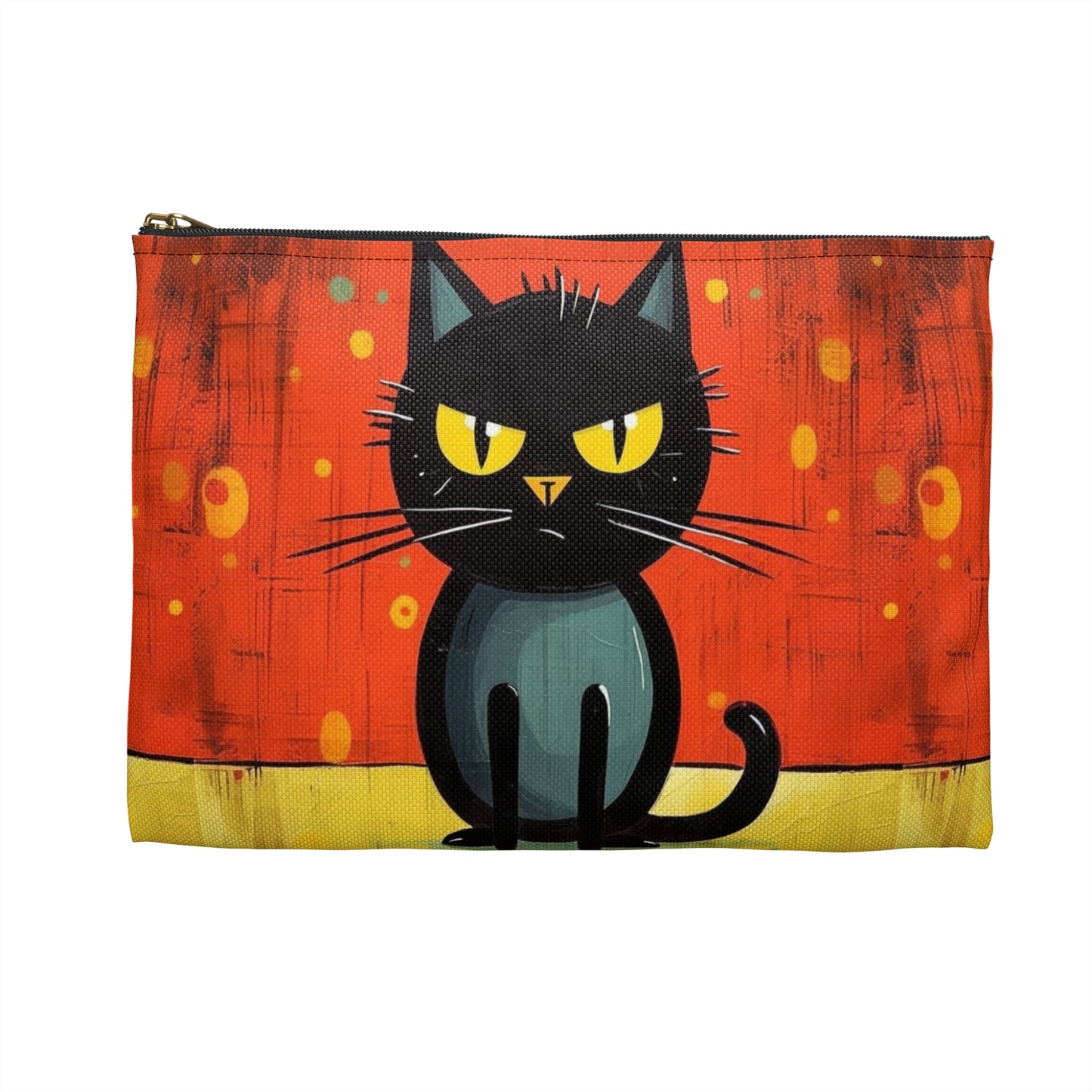 Fashionably Retro Feline: Midcentury Modern Accessory Pouch with a Vintage Cat-Inspired Flair