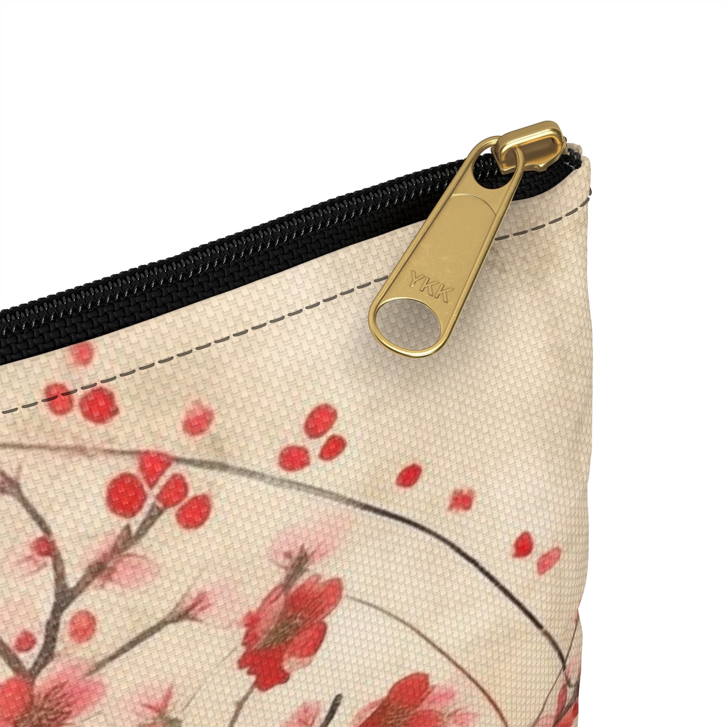 Nature's Brushstrokes: Accessory Pouch Featuring Captivating Cherry Blossom Drawings