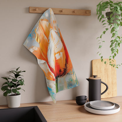 Kitchen Towel with Vibrant Orange Tulip: Embrace the Beauty of Nature