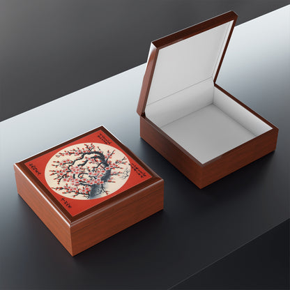 Enchanting Petal Symphony: Jewelry Box Celebrating Cherry Blossom Tree Drawings