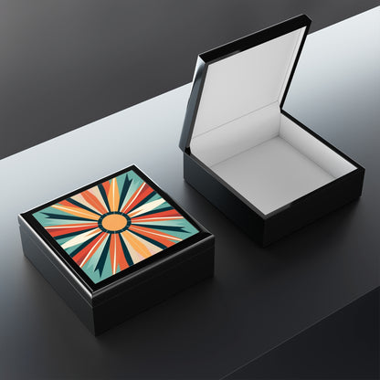 Sip in Style: Starburst Candy Colored Jewelry Box in Atomic Age and Midcentury Modern Design