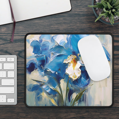 Embrace Artistic Expression with Blue Orchid Abstract Painting Gaming Mouse Pad