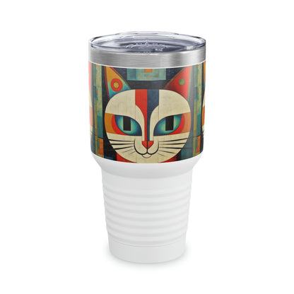 Artistic Vintage Vibes: Picasso-Inspired Midcentury Modern Ringneck Tumbler for Retro Fashion