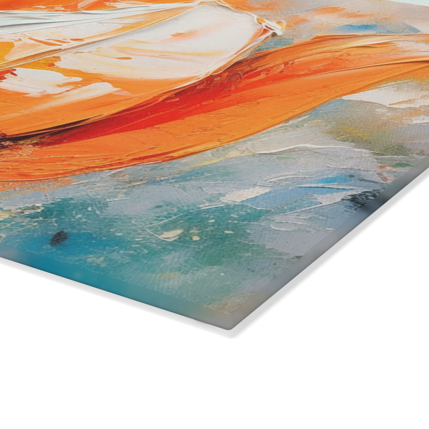 Glass Cutting Board with Vibrant Orange Tulip: Embrace the Beauty of Nature