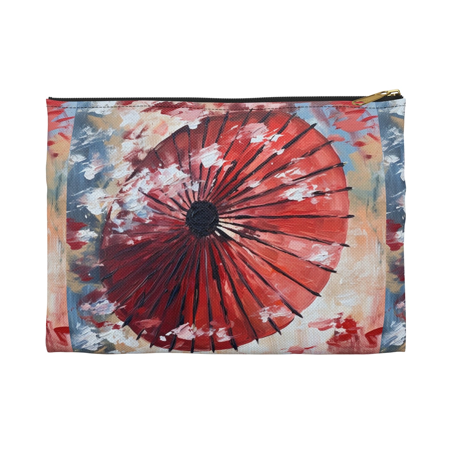 Abstract Japanese Umbrella Art Accessory Pouch: Where Art and Practicality Meet