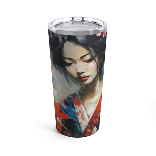Tumbler with Geisha Art: Sip in Style with Japanese Artistic Flair