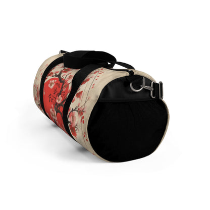 Nature's Brushstrokes: Duffel Bag Featuring Captivating Cherry Blossom Drawings