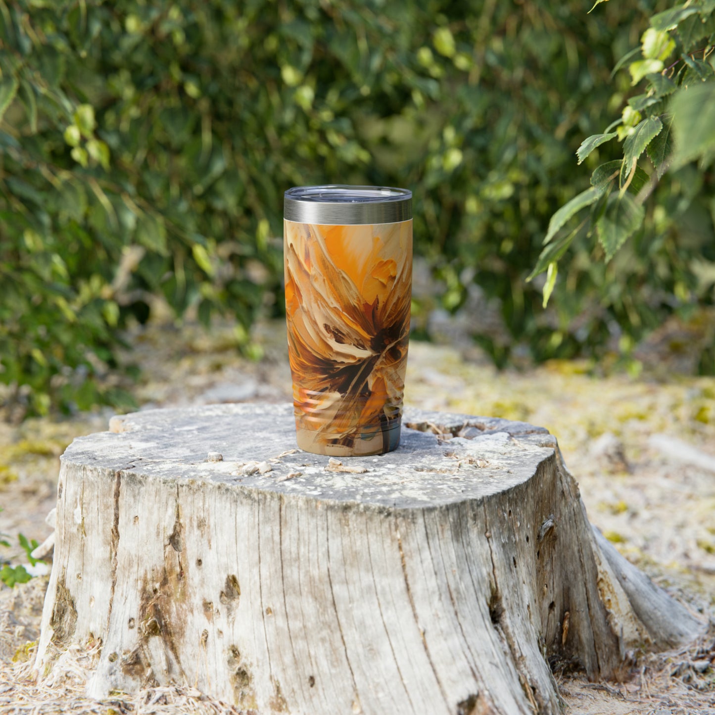 A Brush of Nature's Elegance: Tumbler for Artistic Flower Lovers