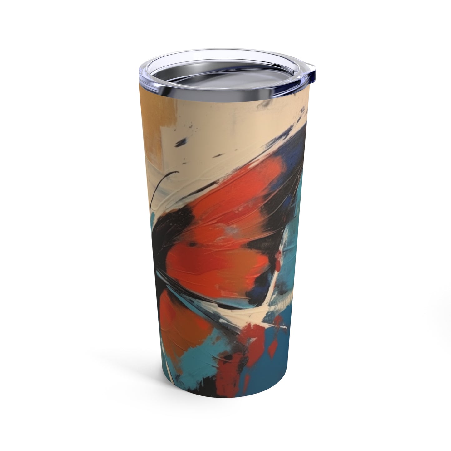 Tumbler with Bauhaus-Inspired Butterfly: Embrace the Subtle Elegance of Nature