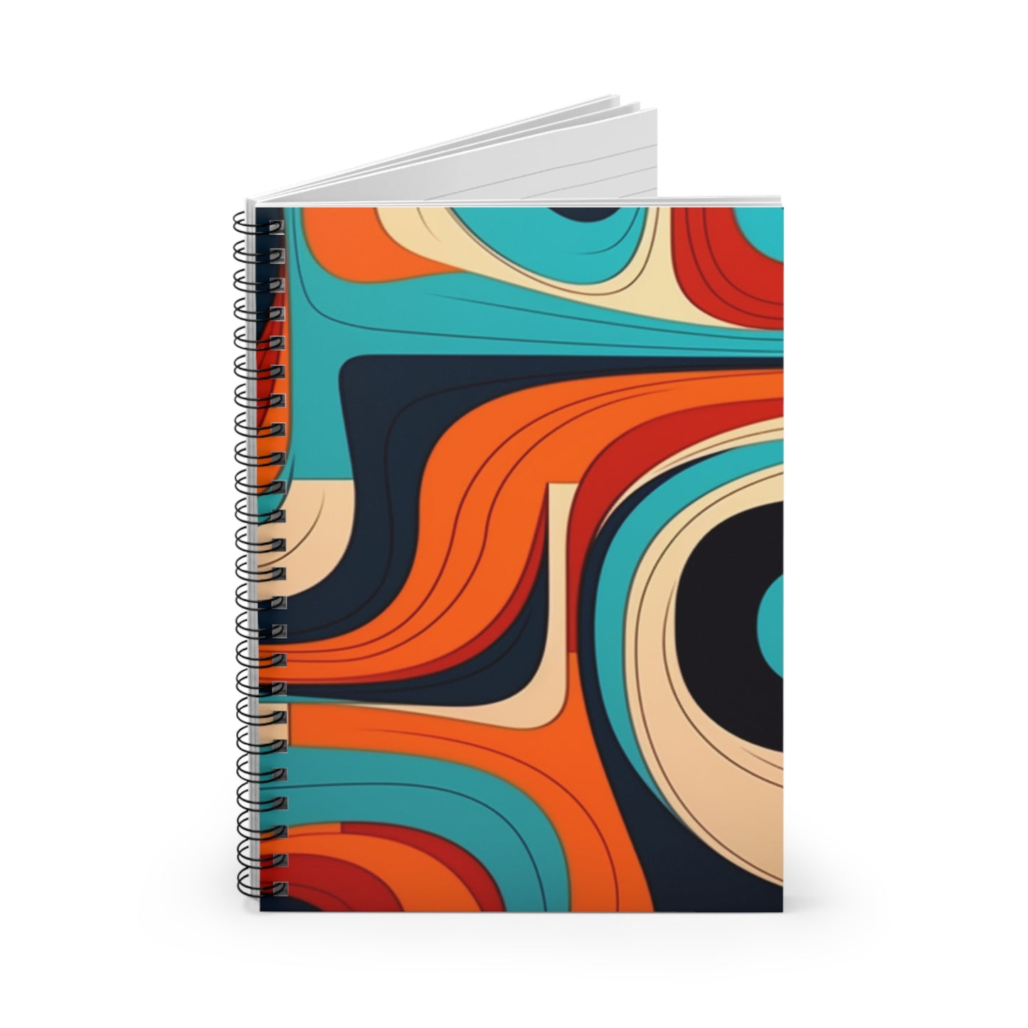 Midcentury Abstractions: Abstract-Inspired Spiral Notebook for Atomic Age Design