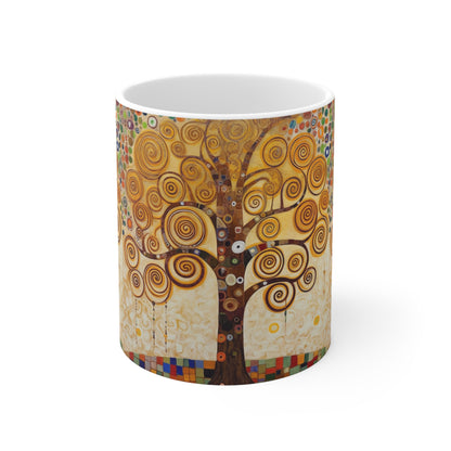 Captivating Artistry: The Tree of Life Ceramic Mug, Inspired by Gustav Klimt's Timeless Masterpiece