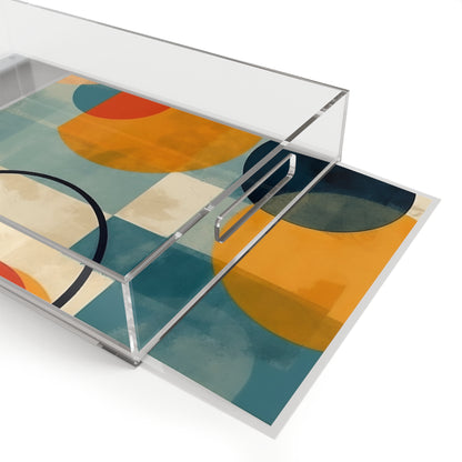 Geometric Gems: Acrylic Serving Tray Inspired by Abstract Geometric Art