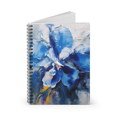 Spiral Notebook Ruled with Blue Orchid Drawing: A Delicate Tribute to Nature's Splendor