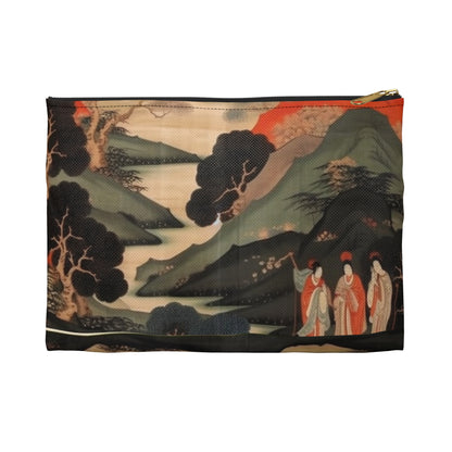 Custom Japanese Tapestry on a Accessory Pouch - Unique Artistic Expression