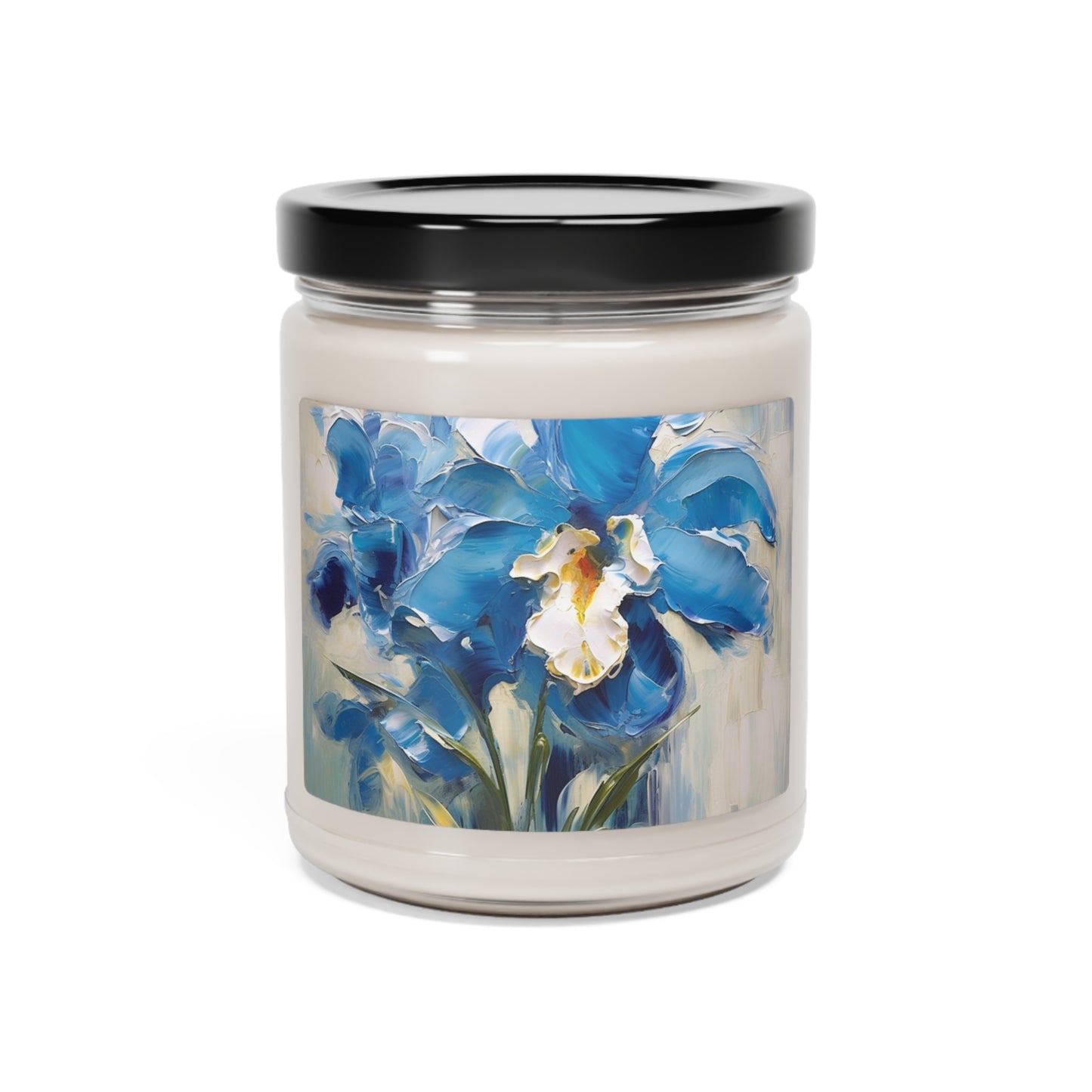 Embrace Artistic Expression with Blue Orchid Abstract Painting Scented Soy Candle