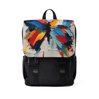 Abstract Unisex Casual Shoulder Backpack for Art Lovers: Butterfly-Inspired Delight