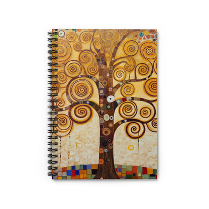 Captivating Artistry: The Tree of Life Spiral Notebook, Inspired by Gustav Klimt's Timeless Masterpiece