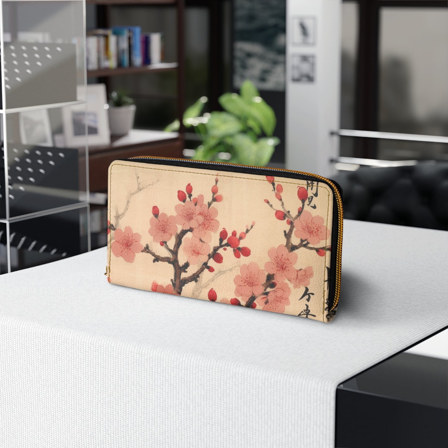 Cherry Blossom Fusion Zipper Wallet