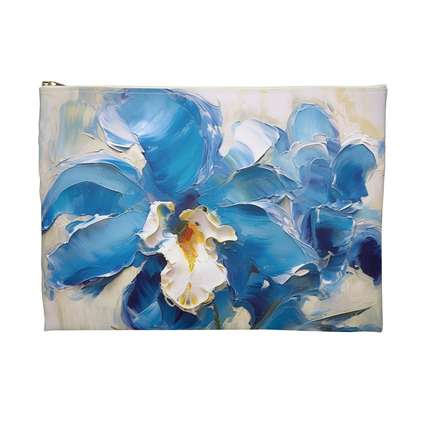 Embrace Artistic Expression with Blue Orchid Abstract Painting Accessory Pouch