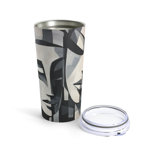 Abstract Oil Paint Tumbler: Cubist Artistry in a Portable Masterpiece