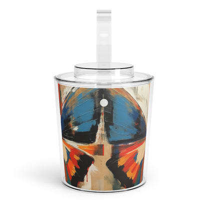 Abstract Butterfly Paradise: Ice Bucket with Tongs for Nature and Art Lovers