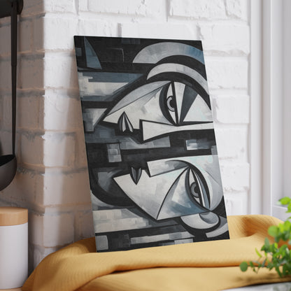 Cubist Paintings Glass Cutting Board: Captivating Brush Strokes